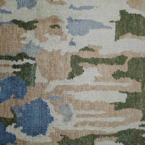 2x3 modern abstract green peach silver and blue rug made with art silk n3723 968628