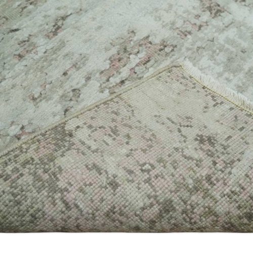 2x4 modern abstract silver beige and peach rug made with art silk n2124 411968