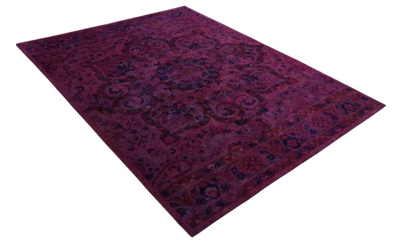 3x5 5x8 8x11 pink wine and blue overdyed classic wool area rug 380910