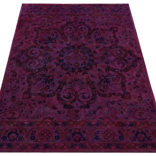 3x5 5x8 8x11 pink wine and blue overdyed classic wool area rug 999758