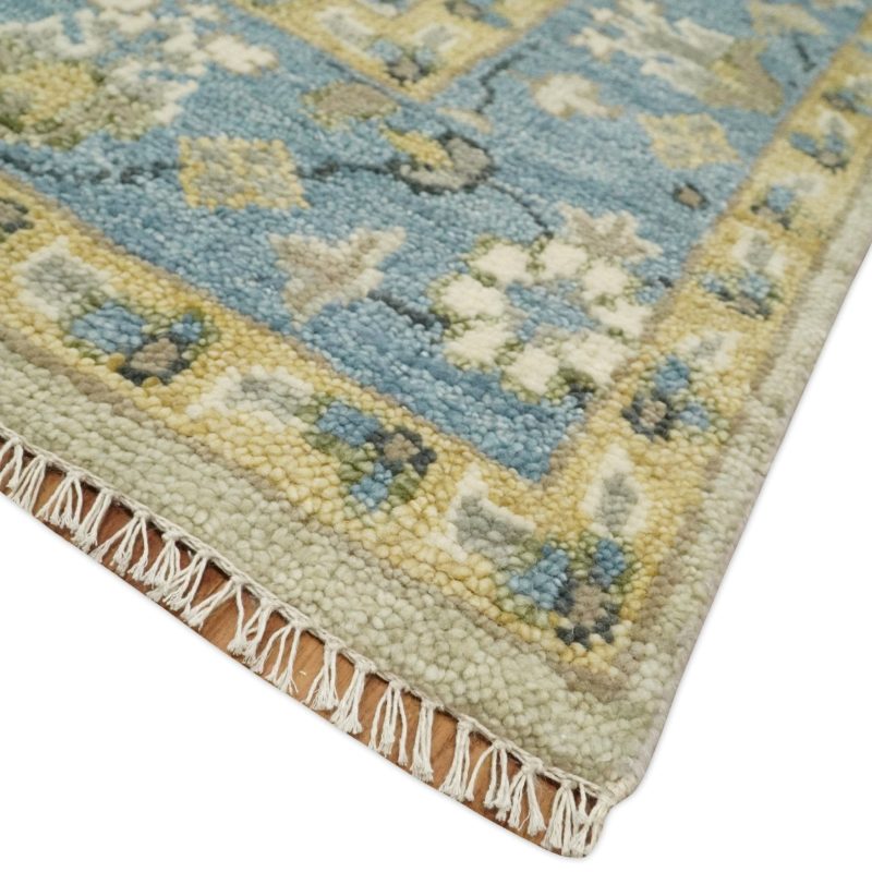 5x8 6x9 8x10 9x12 10x14 and 12x15 hand knotted beige and blue traditional persian vintage heriz serapi wool rug trdcp685 466830