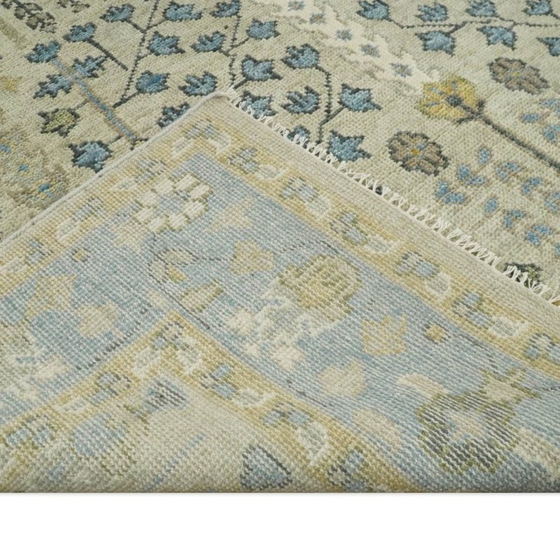 5x8 6x9 8x10 9x12 10x14 and 12x15 hand knotted beige and blue traditional persian vintage heriz serapi wool rug trdcp685 514816