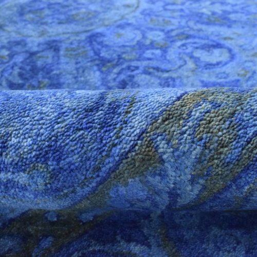 5x8 blue handmade overdyed wool area rug tuf10 129543