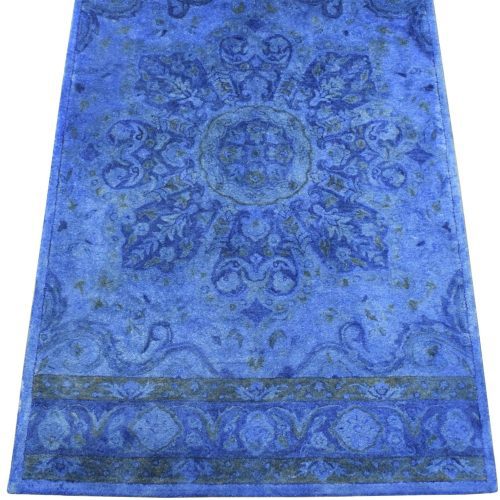 5x8 blue handmade overdyed wool area rug tuf10 369746