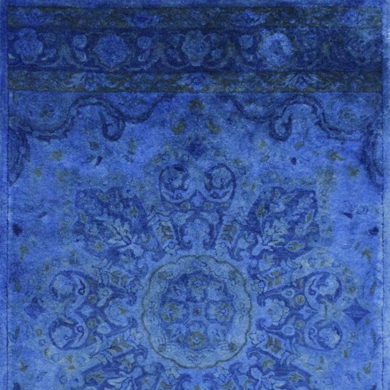 5x8 blue handmade overdyed wool area rug tuf10 905400