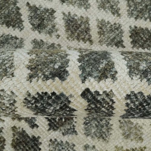 5x8 hand knotted beige charcoal and olive modern diamond geometric contemporary recycled silk area rug op87 671087