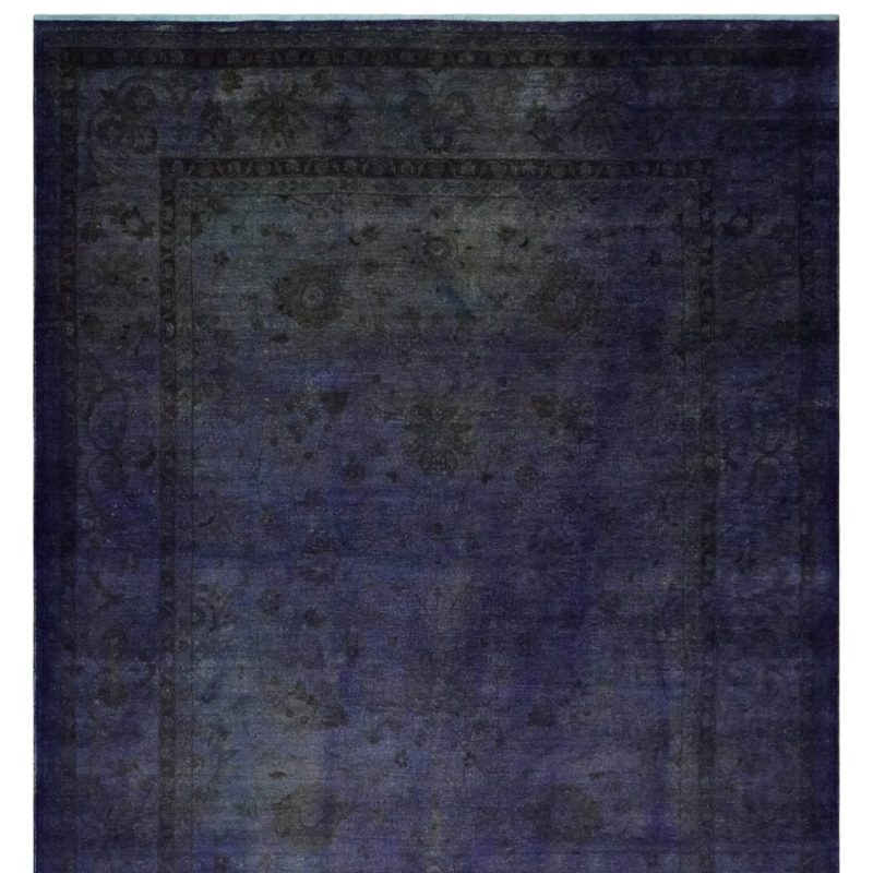 84x115 overdyed royal dark purple hand knotted traditional oushak wool area rug 195416