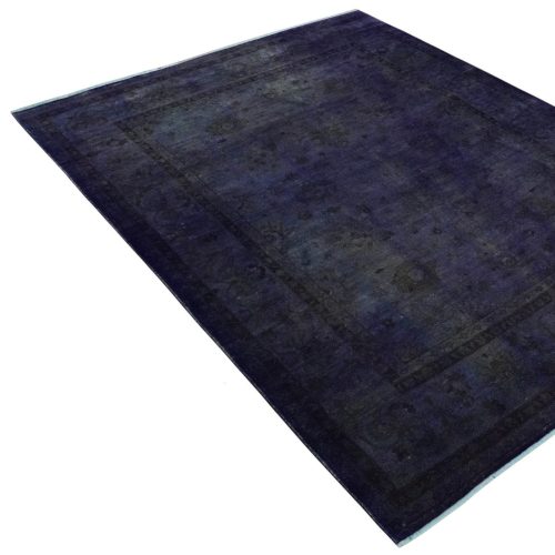 84x115 overdyed royal dark purple hand knotted traditional oushak wool area rug 242264