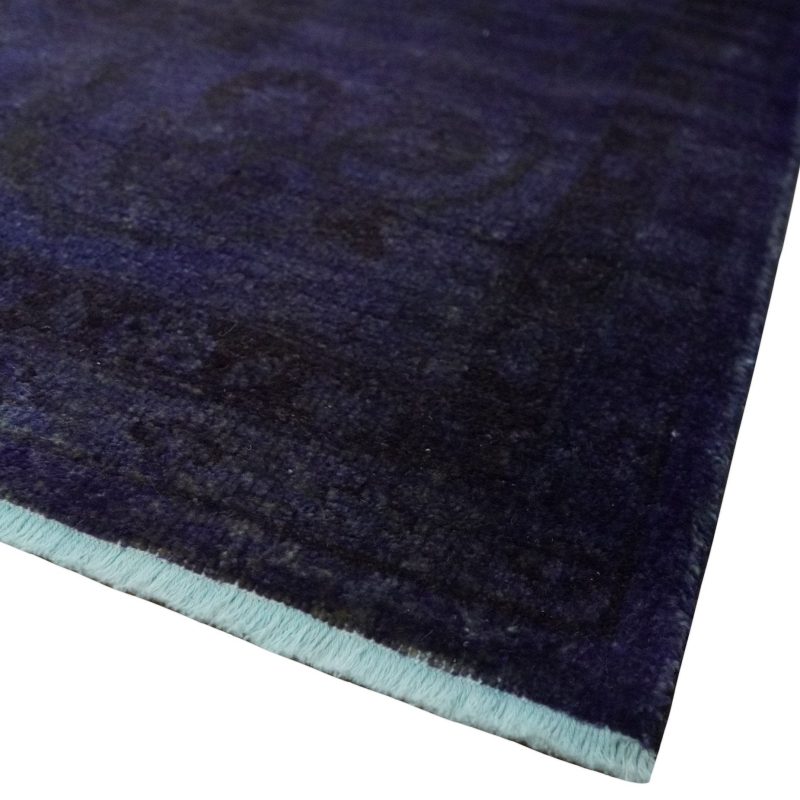 84x115 overdyed royal dark purple hand knotted traditional oushak wool area rug 259324