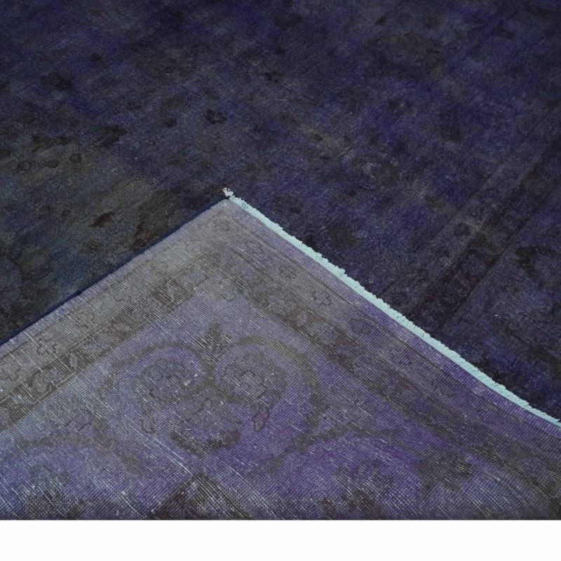 84x115 overdyed royal dark purple hand knotted traditional oushak wool area rug 474722