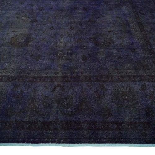 84x115 overdyed royal dark purple hand knotted traditional oushak wool area rug 582667