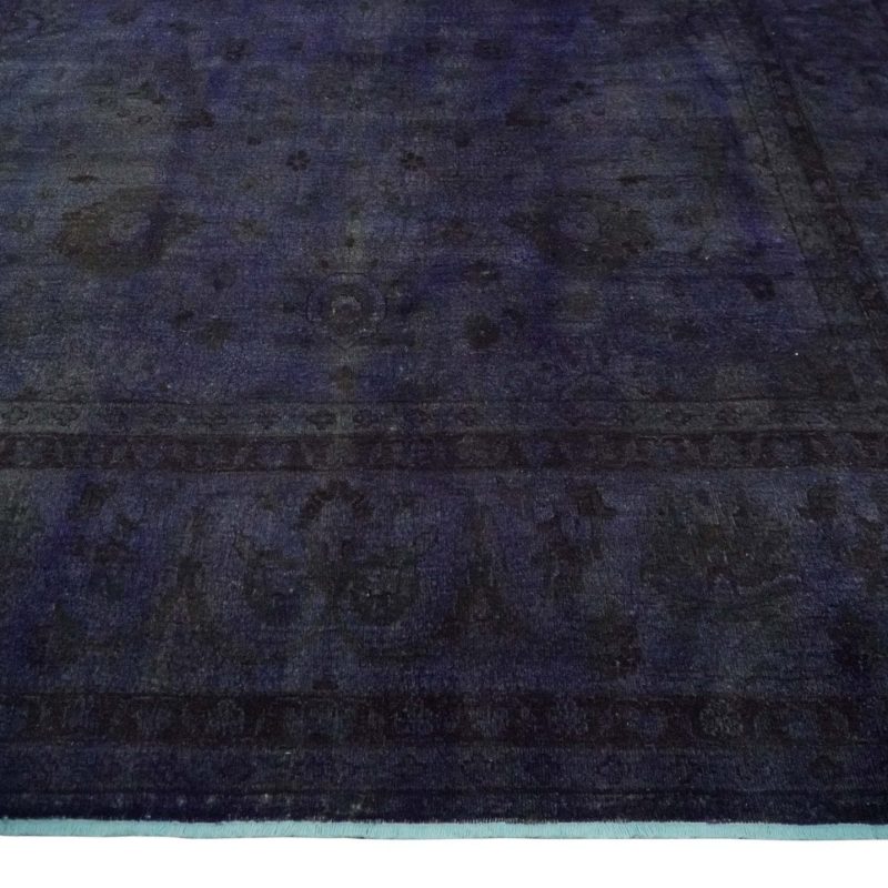 84x115 overdyed royal dark purple hand knotted traditional oushak wool area rug 582667