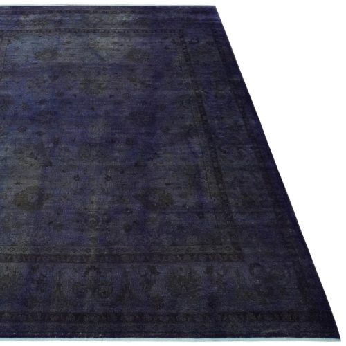 84x115 overdyed royal dark purple hand knotted traditional oushak wool area rug 661845