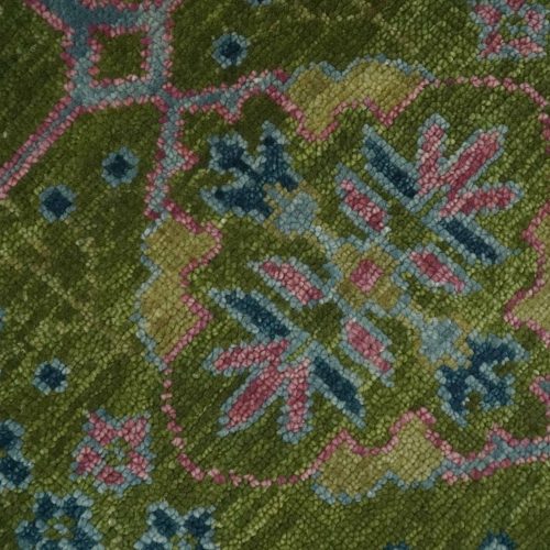 8x10 9x12 10x14 and 12x15 moss green blue and peach hand knotted vibrant colorful donegal design wool rug trdcp1491 515723