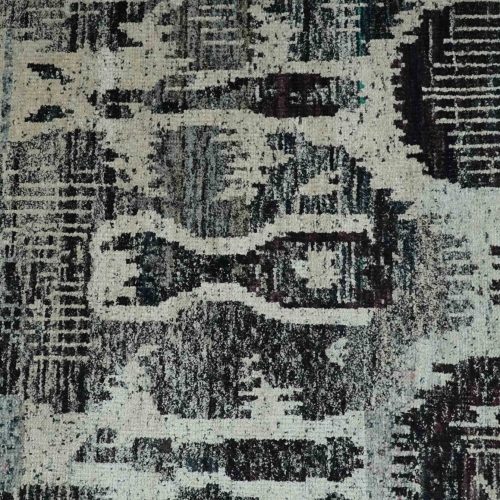 8x10 hand knotted ivory charcoal and brown antique persian style contemporary recycled silk area rug op46 558070