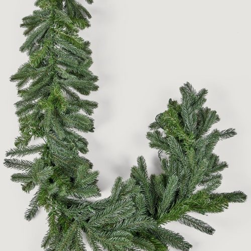 Artificial Spruce Christmas Garland with LED Lights Turned Off