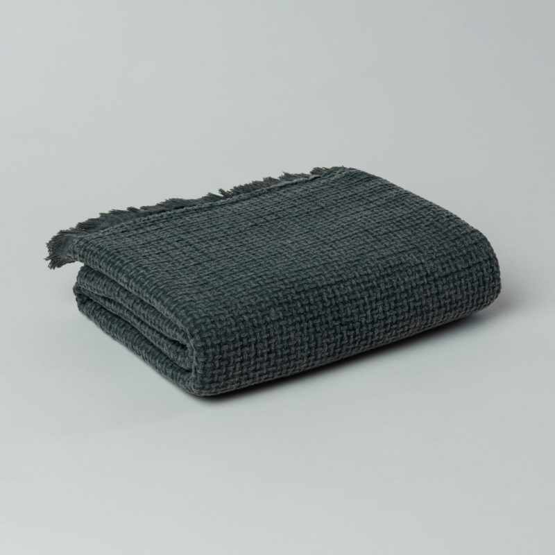 Arya Throw Blanket BlackishGray2