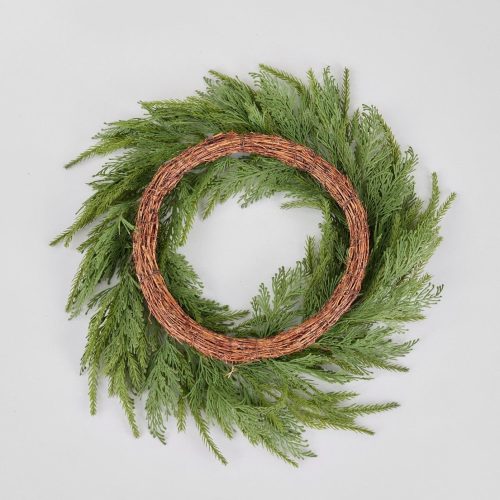 Back of Artificial UV Treated Outdoor Cedar Winter Wreath