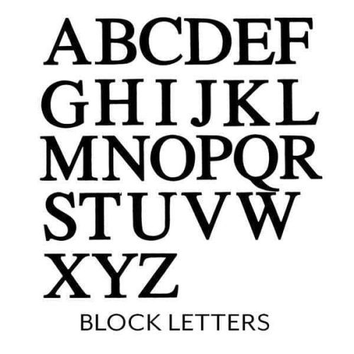 Block Letters Alphabet in Black 1