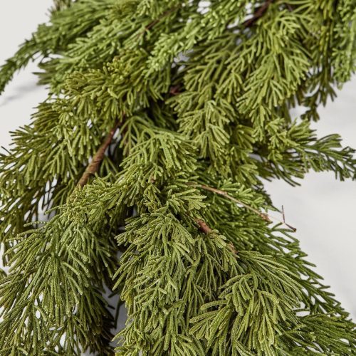 Closeup View of Luxury Faux Cedar Christmas Garland