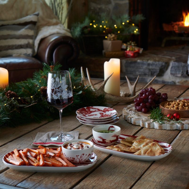 Holiday SnackSets WideShot SQ Fireplace Food