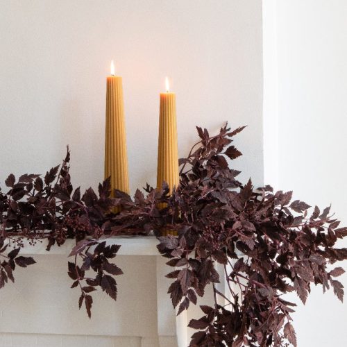 Natural Beeswax Fluted Pillar Candle