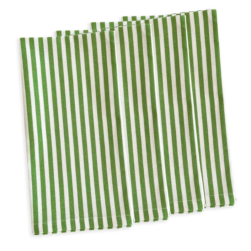 PINSTRIPE GREEN NAPKINS SILO SQ