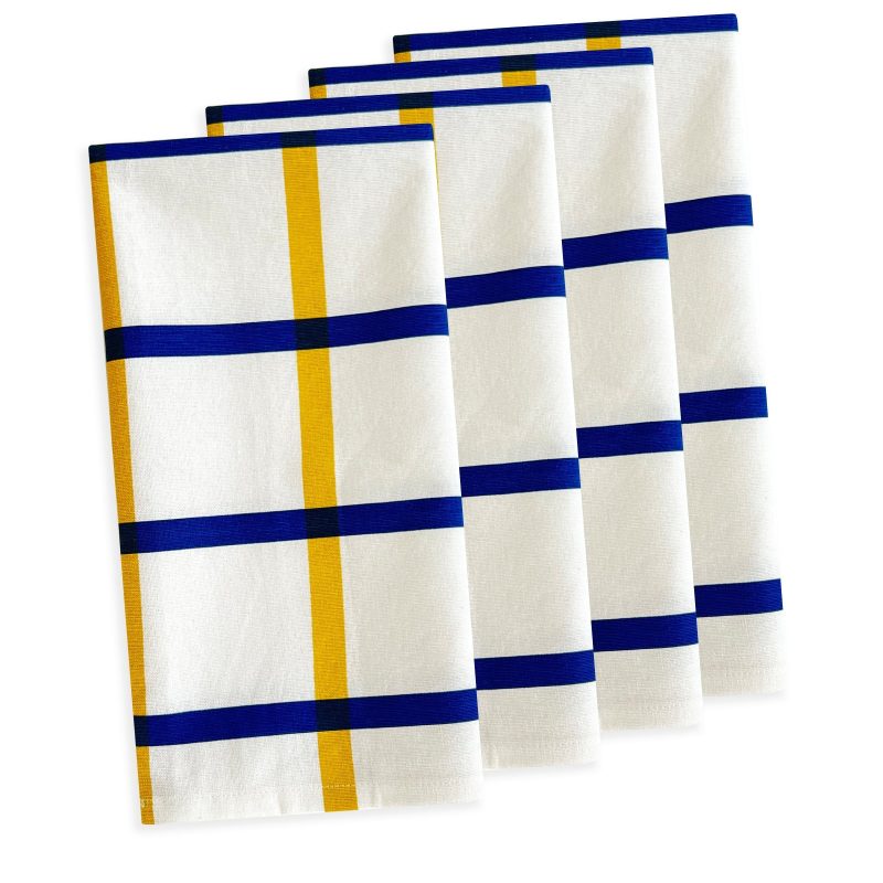 PLAID BLUE YELLOW NAPKINS SILO SQ