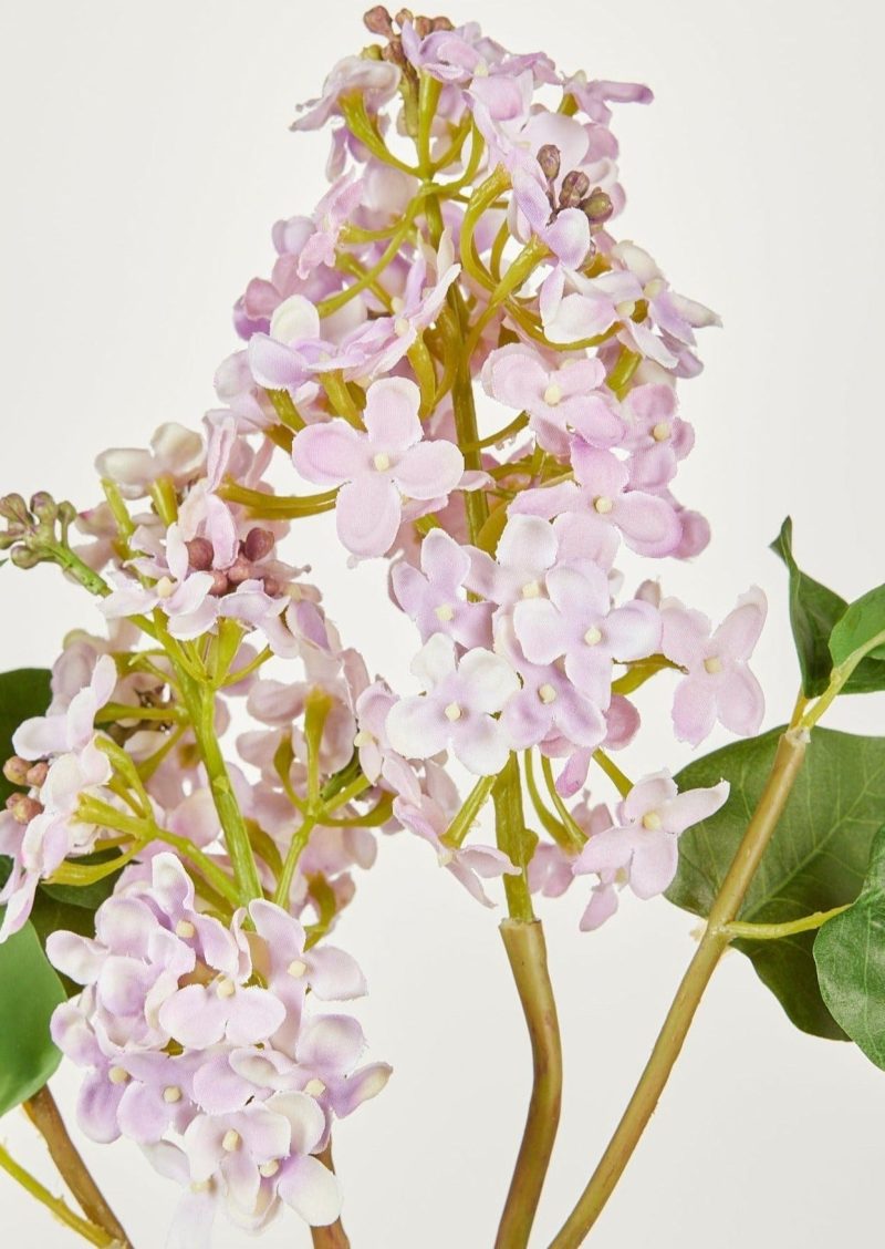 Pale Lavender Artificial Lilac Flowers in Closeup View