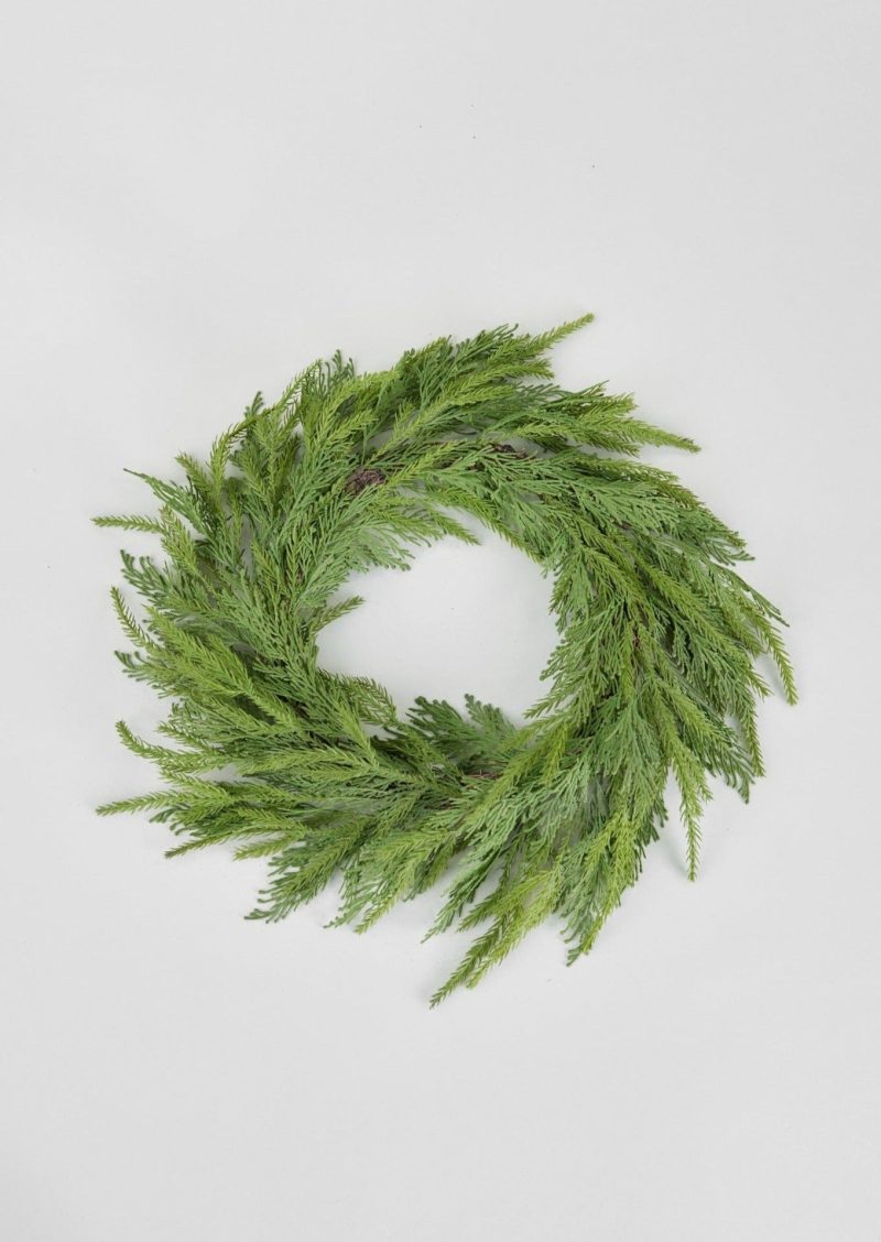 REG MTX71496 GRN UV Treated Indoor Outdoor Faux Cedar Wreath