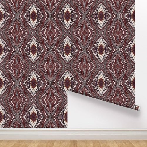 Rolldown Wallpaper double Florentine Oxblood 600x600 V1