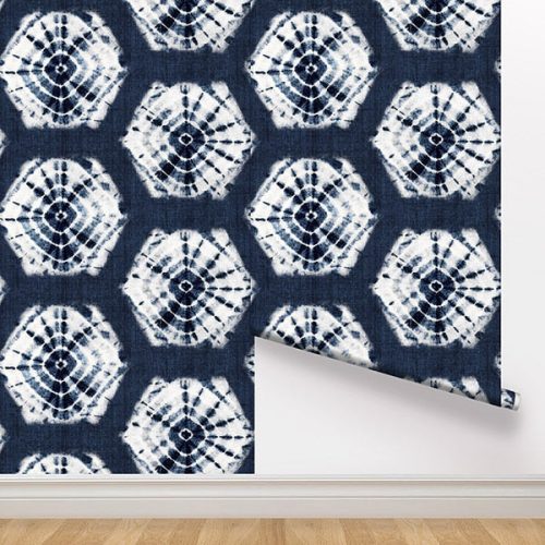 Rolldown Wallpaper double Shibori Indigo 600x600 V1