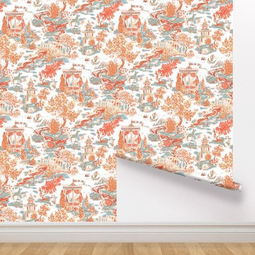 Rolldown Wallpaper double Summer House Coral 600x600 V1