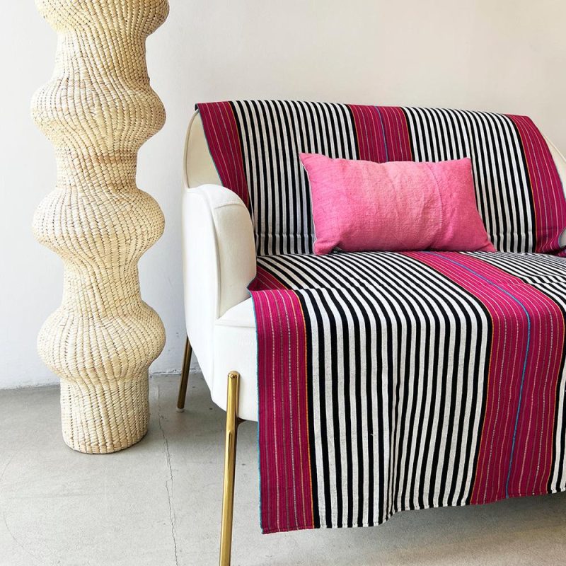 SanCri Magenta stripe throw 002