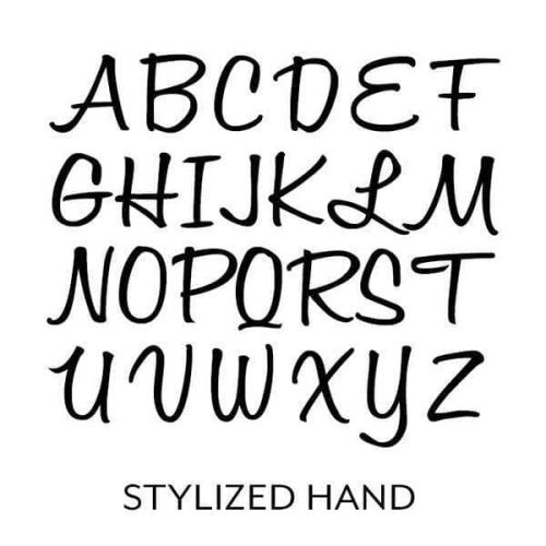 Stylized Hand Alphabet in Black