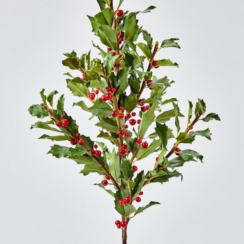 WIN 95228 RD Faux Holly Branch 9031cec2 1708 4e68 a854 345c6683a59b