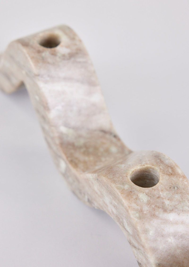 Wave Shaped Marble Taper Candle Holder