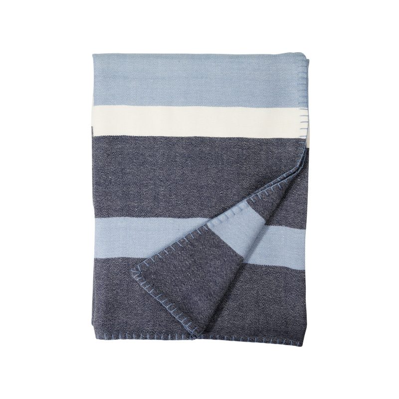 X Block Stripe Alpaca Throw Navy Periwinkle 20482048