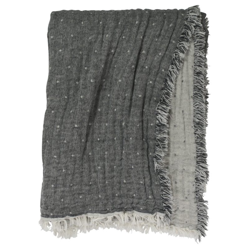 X Cozi Cotton Throw Charcoal Heather Grey 20482048