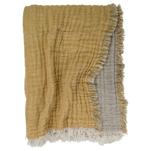 X Cozi Cotton Throw Goldenrod Heather Grey 20482048