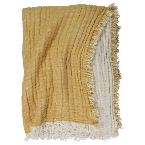 X Cozi Cotton Throw Goldenrod Natural 20482048