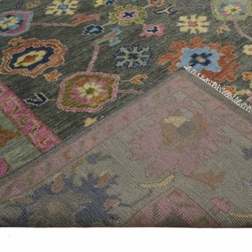 antique gray and pink 5x8 6x9 8x10 9x12 10x14 and 12x15 wool traditional persian silver vibrant colorful hand knotted oushak area rug trdcp787 312000