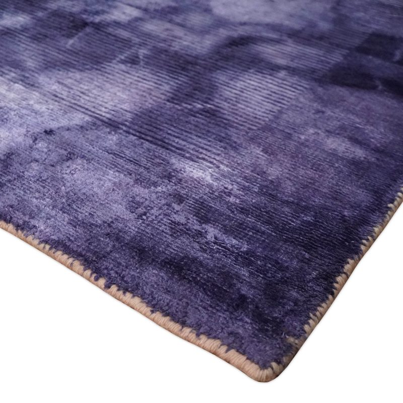 entryway purple tie dye hand woven loop and cut modern abstract art silk rug knt11 122315