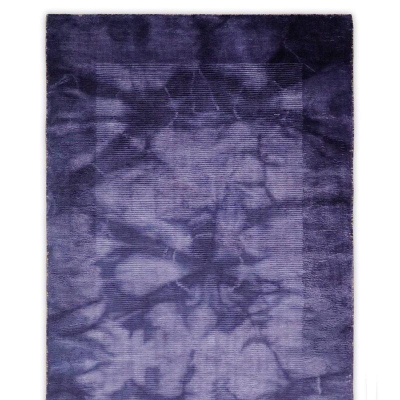 entryway purple tie dye hand woven loop and cut modern abstract art silk rug knt11 851857