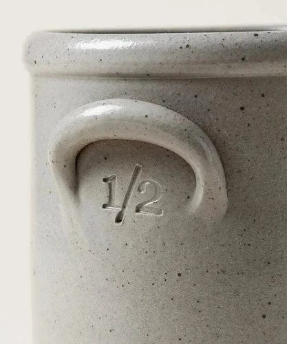 farmhouse pottery agrarian stoneware crock half gallon in stone grey