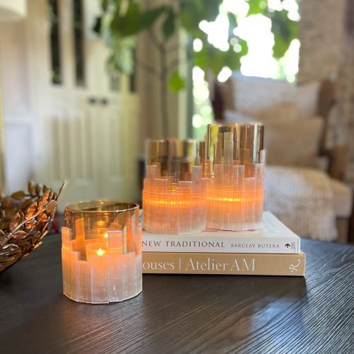 hana glass crystal candle holders 238681