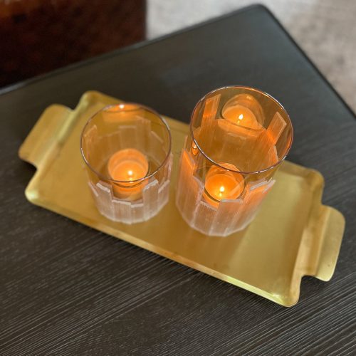 hana glass crystal candle holders 882946