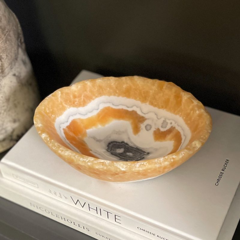 hand carved zebra calcite bowl 630681