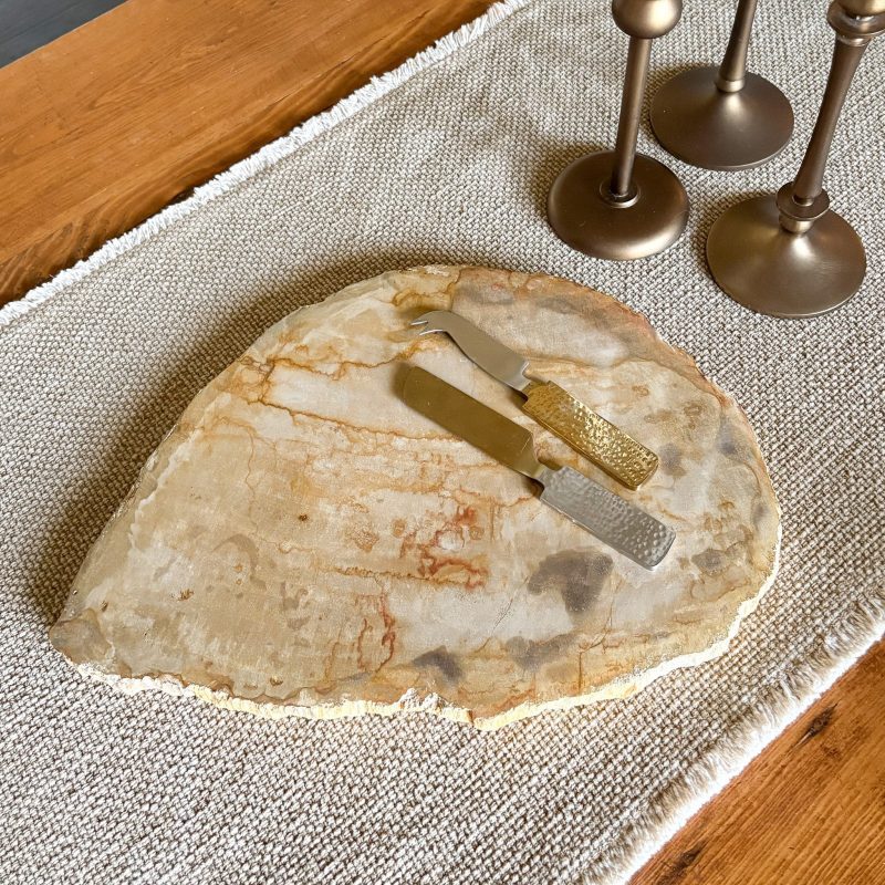 natural edge petrified wood serving board 762523