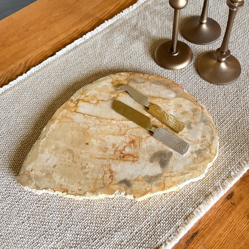 natural edge petrified wood serving board 841990